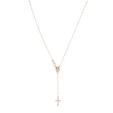 ROSARIO PENDENTE ROSE' DIAMANTATO 2MM IN ARGENTO 925°/°°