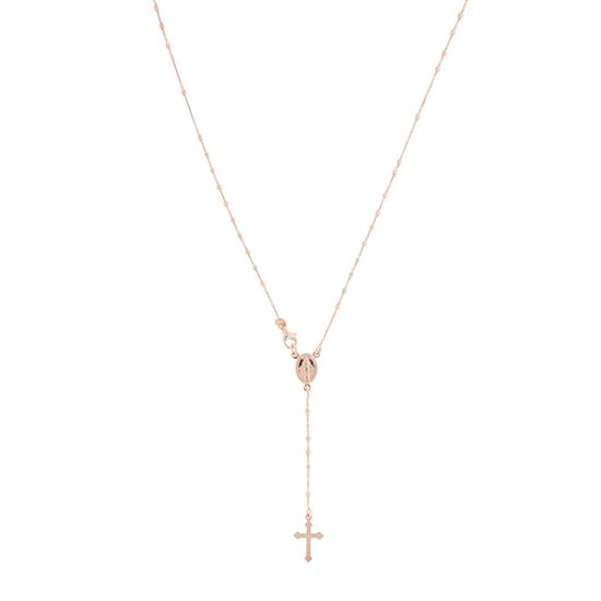 ROSARIO PENDENTE ROSE' DIAMANTATO 2MM IN ARGENTO 925°/°°