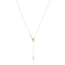 ROSARIO PENDENTE DIAMANTATO DORATO 2MM IN ARGENTO 925°/°°