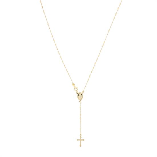 ROSARIO PENDENTE DIAMANTATO DORATO 2MM IN ARGENTO 925°/°°
