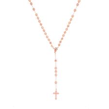 ROSARIO PENDENTE DISCO ROSE' 8MM IN ARGENTO 925°/°°