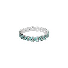 ANELLO FASCIA FRECCE RODIO ZIRCONI AZZURRI ARGENTO 925°/°°