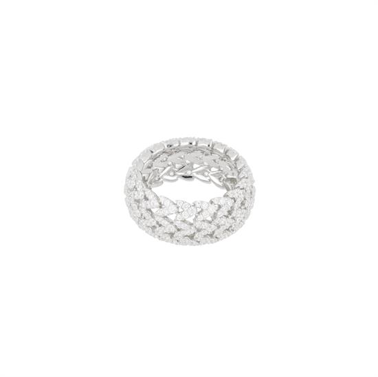ANELLO FASCIA DOPPIA FRECCE RODIO ZIRCONI WHITE 925°/°°