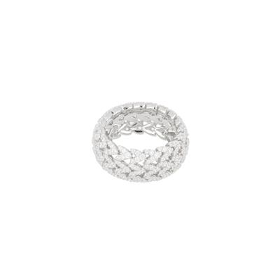 ANELLO FASCIA DOPPIA FRECCE RODIO ZIRCONI WHITE 925°/°°