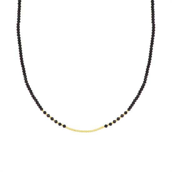 COLLANA DORATA PIETRE DURE E PALLINI IN ARGENTO 925°/°°