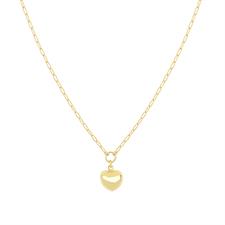 CATENA MAGLIA BATTUTA E CUORE PENDENTE IN ARGENTO 925°/°°