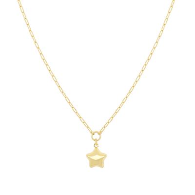 CATENA MAGLIA BATTUTA E STELLA PENDENTE IN ARGENTO 925°/°°