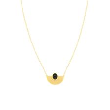 COLLANA EGIZIA CON SPOLA ONICE NERO IN ARGENTO 925°/°°