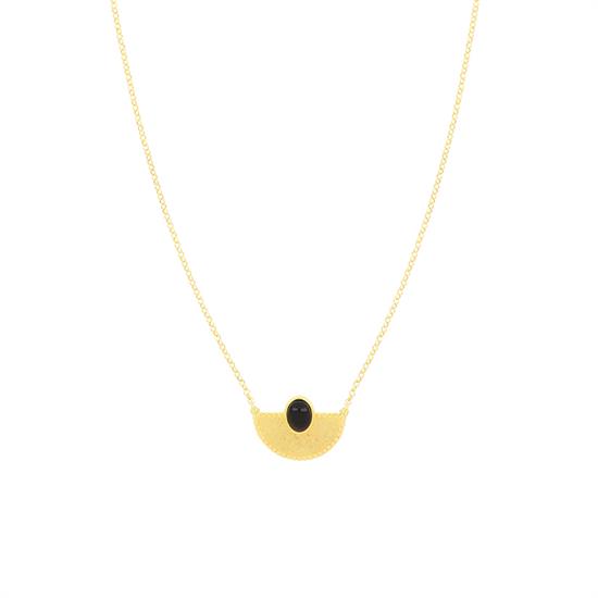 COLLANA EGIZIA CON SPOLA ONICE NERO IN ARGENTO 925°/°°