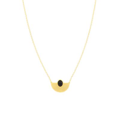COLLANA EGIZIA CON SPOLA ONICE NERO IN ARGENTO 925°/°°
