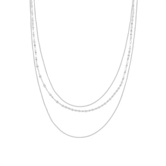 COLLANA TRE FILI CATENE LAVORATE IN ARGENTO 925°/°°