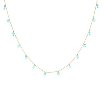COLLANA DORATA CON ZIRCONI QUADRATI PENDENTI IN ARGENTO 925°/°°