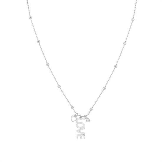 COLLANA ROSARIO PENDENTE LOVE IN ARGENTO 925°/°°