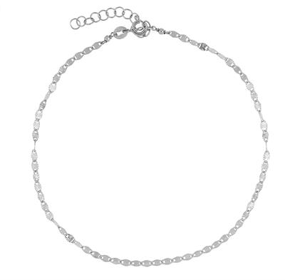 CAVIGLIERA CATENA MAGLIA OVALE DIAMANTATA IN ARGENTO 925°/°°