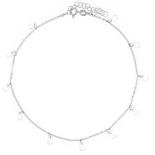 CAVIGLIERA RODIO CON ZIRCONI BAGUETTE PENDENTI IN ARGENTO 925°/°°