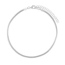 CAVIGLIERA MAGLIA SNAKE PIATTA 3MM IN ARGENTO 925°/°°