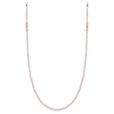 PORTAOCCHIALI DORATO CON QUARZO ROSA IN ARGENTO 925°/°°