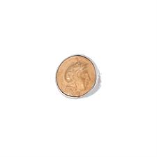 ANELLO MONETA GAMBO LISCIO IN ARGENTO 925°/°°