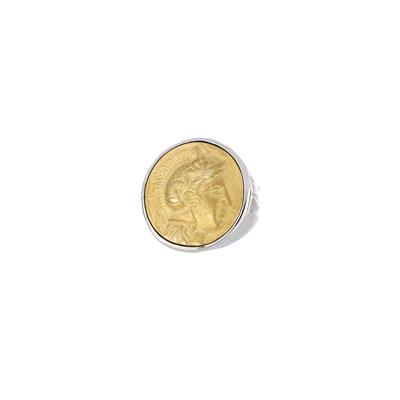 ANELLO MONETA GAMBO LAVORATO IN ARGENTO 925°/°°