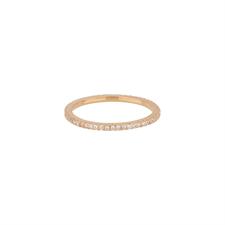 ANELLO VERETTA 1 FILO IN ARGENTO 925°/°° E ZIRCONI ROSE'