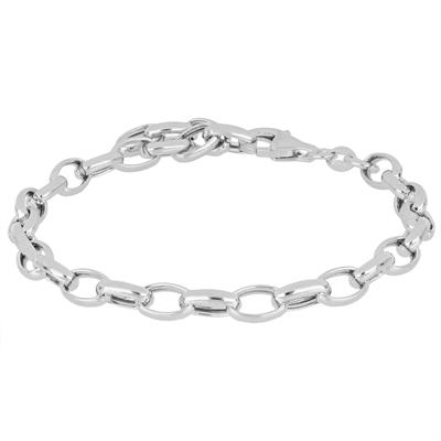BRACCIALE CATENA OVALE VUOTO IN ARGENTO 925°/°°