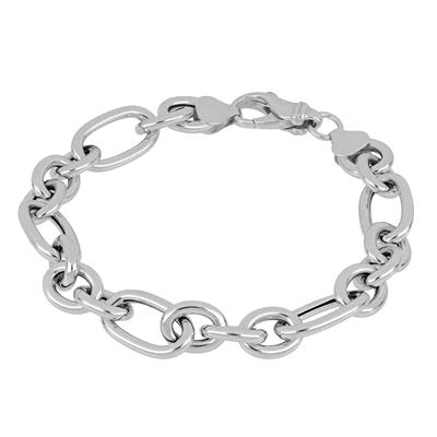 BRACCIALE CATENA OVALE IN ARGENTO 925°/°°