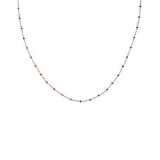 COLLANA PALLINO DIAMANTATO 45 CM ROSE' IN ARGENTO 925°/°° SMALTO