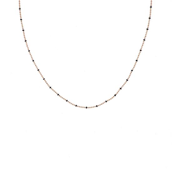 COLLANA PALLINO DIAMANTATO 45 CM ROSE' IN ARGENTO 925°/°° SMALTO