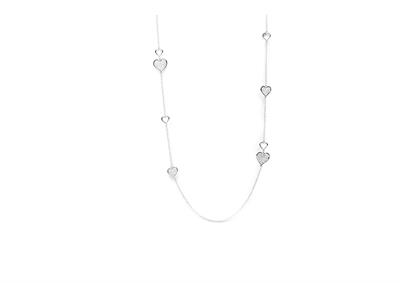 COLLANA LUNGA CON CUORI RICCIOLO IN ARGENTO 925 °/°°