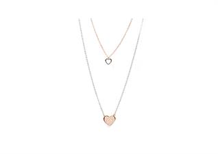 COLLANA DOPPIO CUORE CON RICCIOLO IN ARGENTO 925°/°°