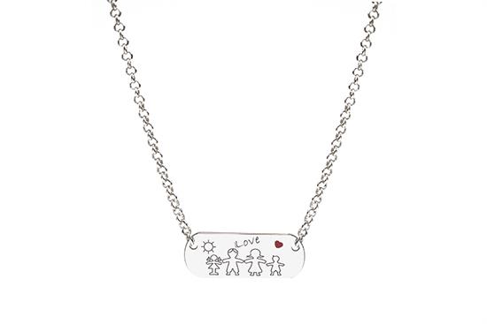 COLLANA FAMIGLIA IN ARGENTO 925°/°°