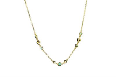 COLLANA STELLE SCATOLATE DORATA IN ARGENTO 925°/°° E SMALTO