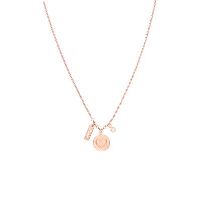 COLANNA TONDINO CUORE SATINATO LOVE E ZIRCONE IN ARGENTO 925°/°°