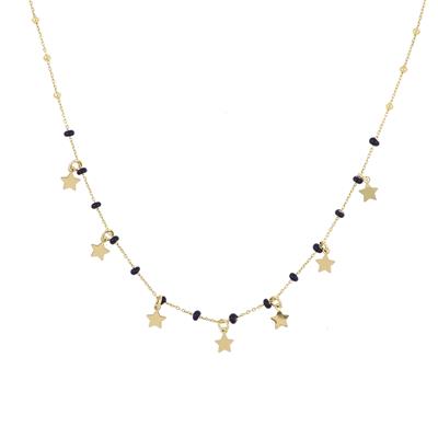 COLLANA DORATA STELLE MICRO PENDENTI ARGENTO 925°/°° RONDELLE