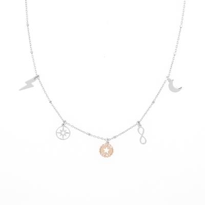 COLLANA INFINITO LUNA RDV FULMINE TONDO ROSE'ARGENTO 925°/°°