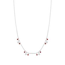 COLLANA PALLINATA CON BACCHETTINA STELLINE IN ARGENTO 925°/°°