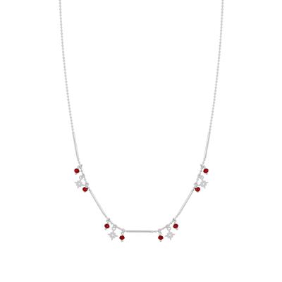 COLLANA PALLINATA CON BACCHETTINA STELLINE IN ARGENTO 925°/°°