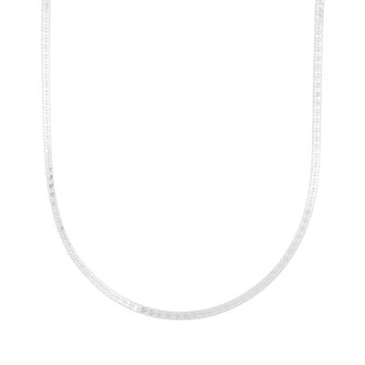 COLLANA MAGLIA SNAKE PIATTA CUORI IN ARGENTO 925°/°°