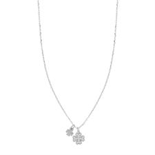 COLLANA QUADRIFOGLIO RODIO ARGENTO 925°/°° E ZIRCONI