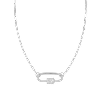 COLLANA MAGLIE OVALI CENTRALE OVALE IN ARGENTO 925°/°°