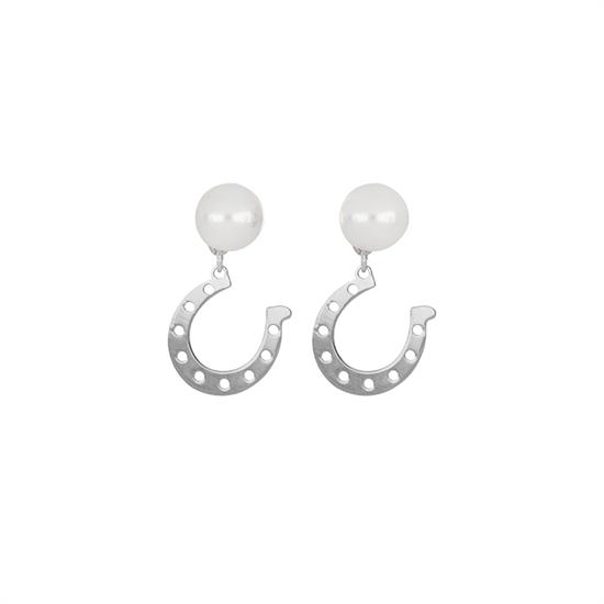 ORECCHINO SHELL FERRO DI CAVALLO GRANDE IN ARGENTO 925°/°°