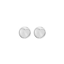ORECCHINO CUORE MADREPERLA LOBO IN ARGENTO 925°/°°