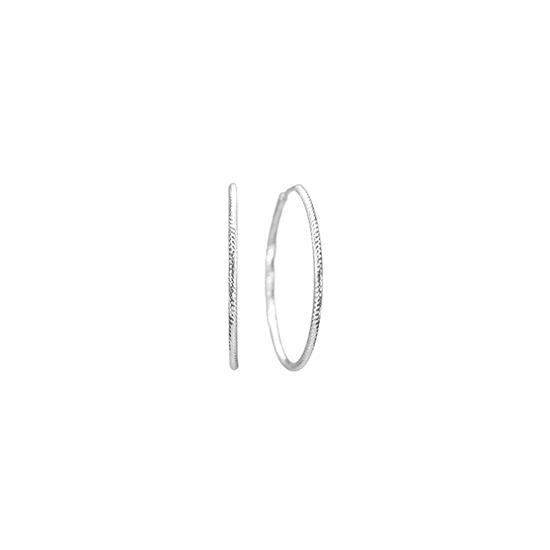 ORECCHINO CERCHIO DIAMANTATO RODIO IN ARGENTO 925°/°°