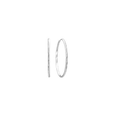 ORECCHINO CERCHIO DIAMANTATO RODIO IN ARGENTO 925°/°°