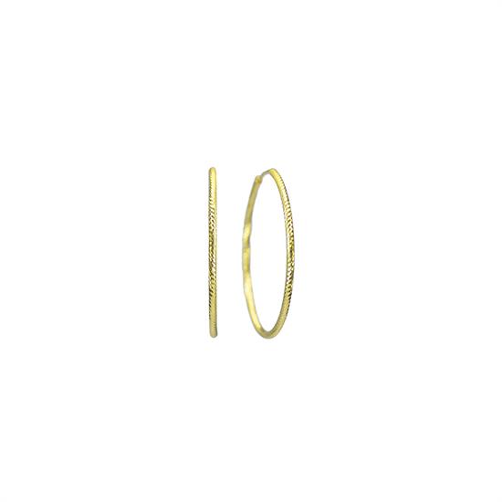 ORECCHINO CERCHIO DIAMANTATO DORATO IN ARGENTO 925°/°°