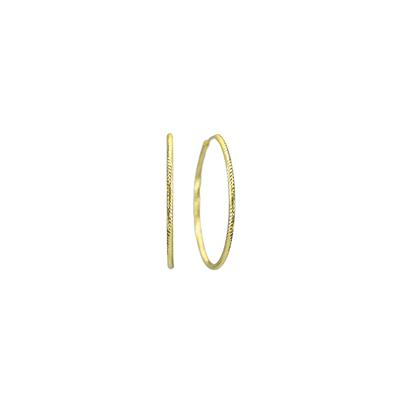 ORECCHINO CERCHIO DIAMANTATO DORATO IN ARGENTO 925°/°°