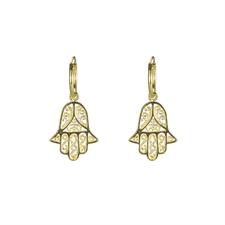 ORECCHINO CERCHIETTO CON MANO DI FATIMA PENDETE ARGENTO 925°/°°