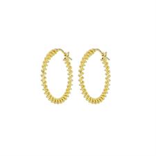 ORECCHINO CERCHIO TRECCIA STRETTA DORATA IN ARGENTO 925°/°°