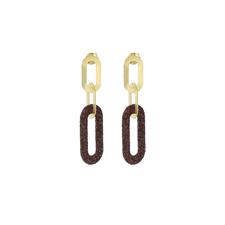 ORECCHINO MAGLIE OVALI SATINATE GOLD IN ARGENTO 925°/°° GLITTER