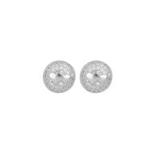 ORECCHINO CERCHIO ZIRCONATO CON CUORICINI IN ARGENTO 925°/°°